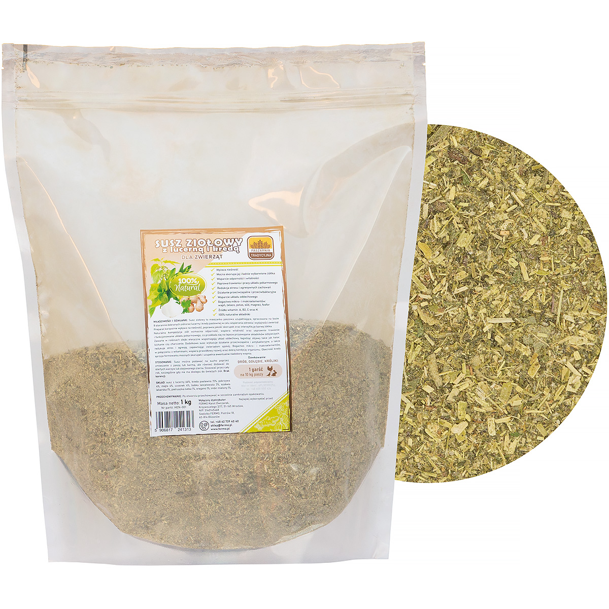 Herbal Alfalfa and Calcium Supplement for Laying Hens &ndash; Egg Production Support, 1 kg