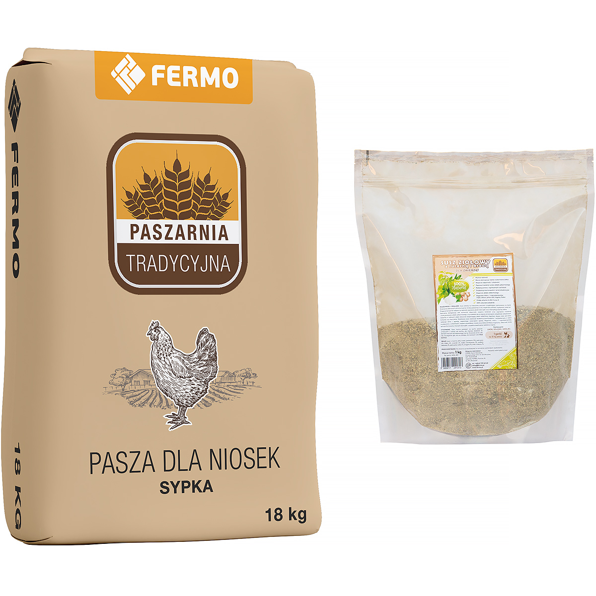 Paszarnia Tradycyjna Mash Feed for Laying Hens with Herbal Supplement and Calcium