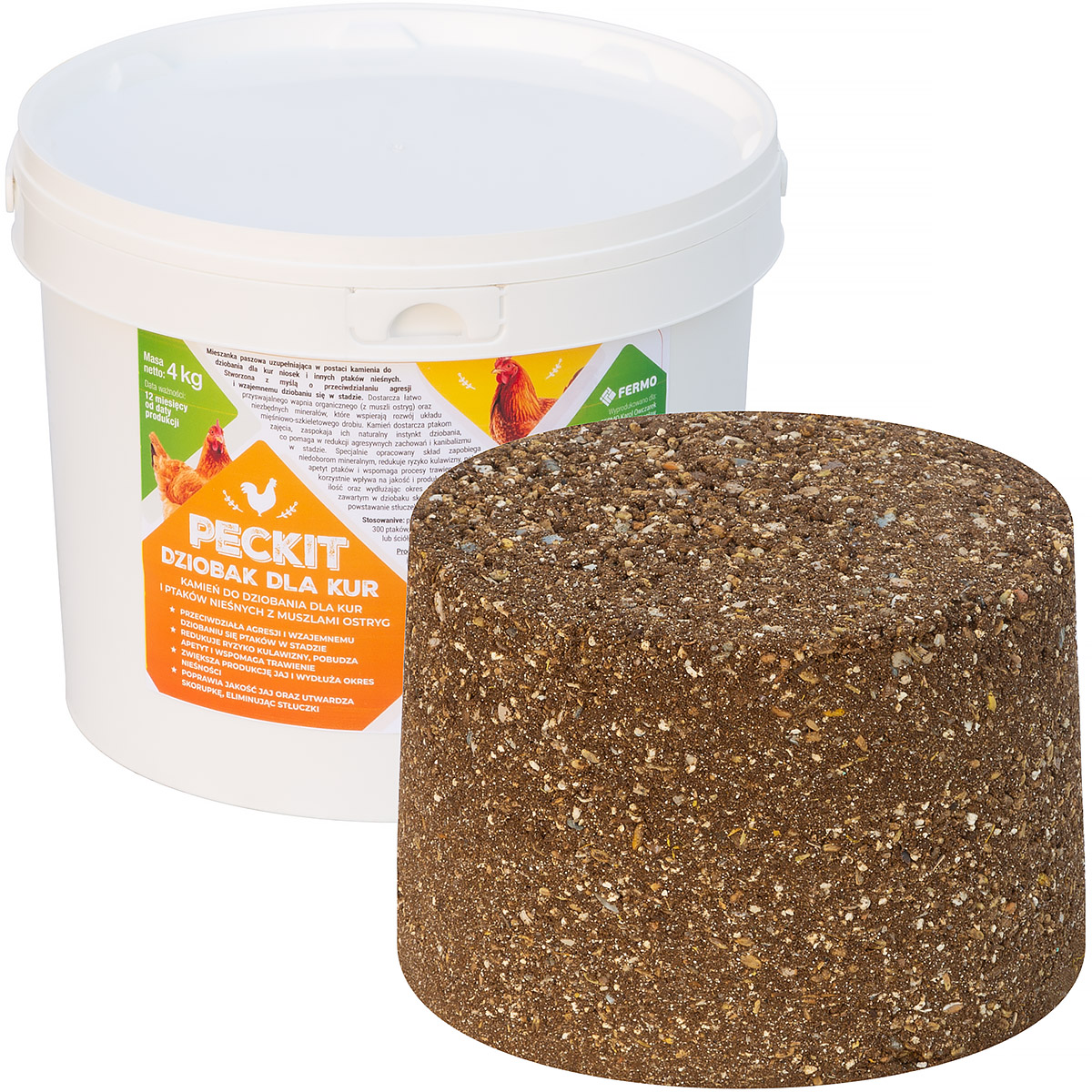 PECKIT Mineral Pecking Block for Chickens with Calcium and Vitamins 4 kg