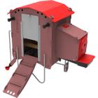 RED ROOF Small Mobile Chicken Coop on Wheels with Drinker System & Nesting Boxes for 3–5 Hens