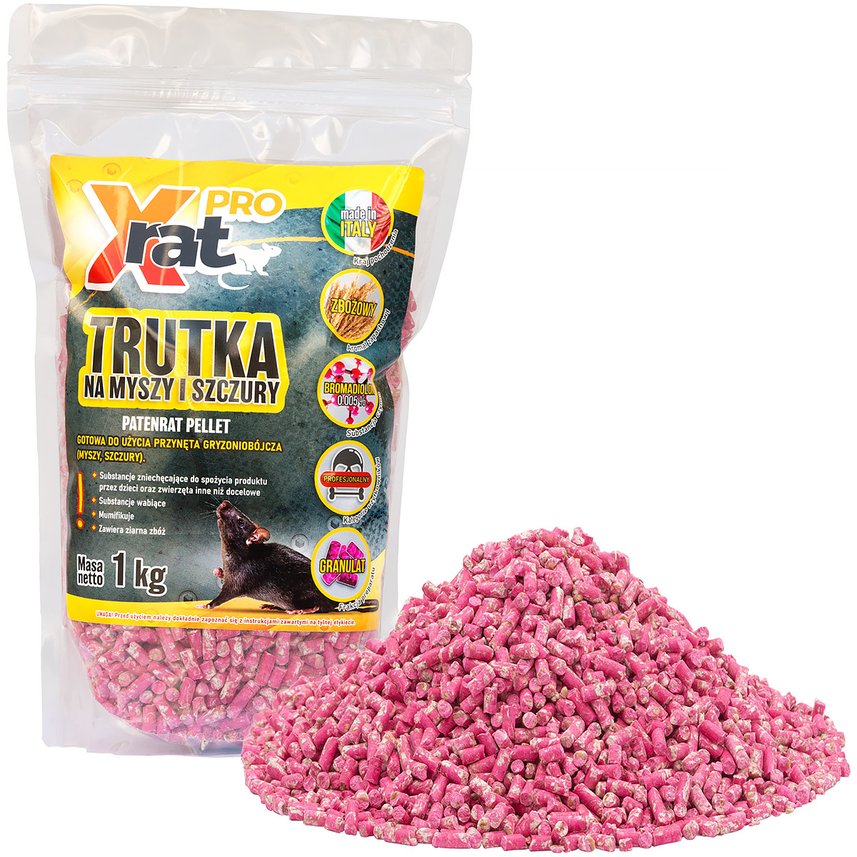 X-RAT PRO Rat & Mouse Bait Granules 1 kg | Professional Rodenticide
