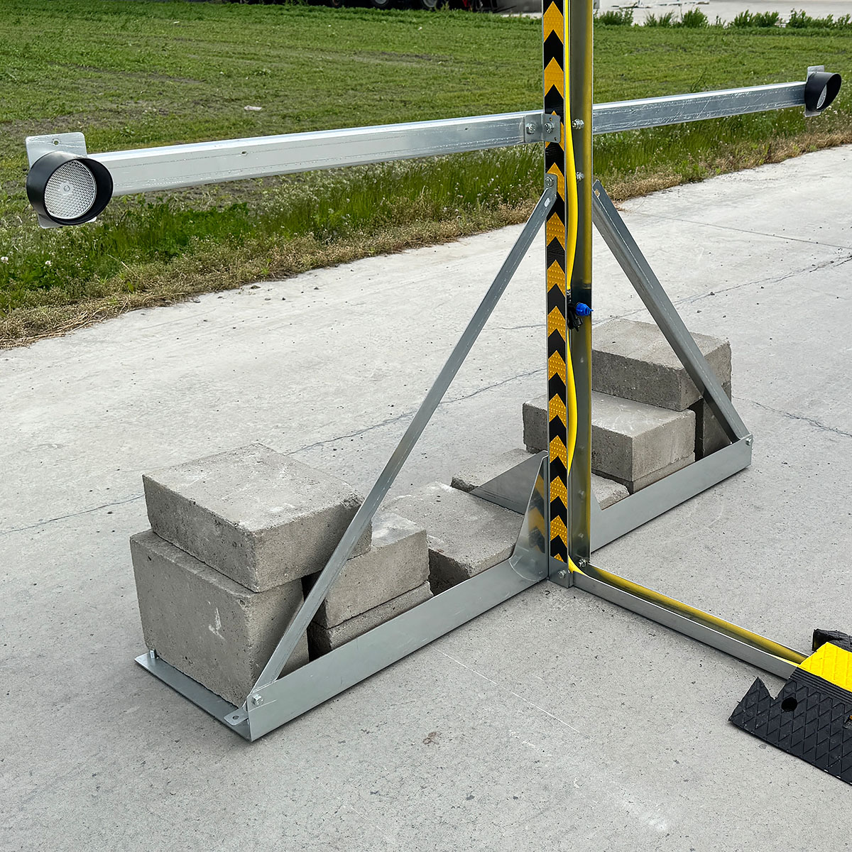 Ballast Base Plate for Concrete Blocks | Mobile Vehicle Disinfection Gate
