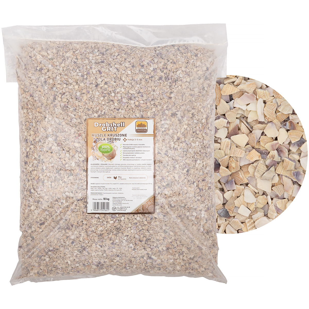 Marine Shell Grit for Strong Eggshells 10 kg | 3–5 mm Calcium Grit for Chickens