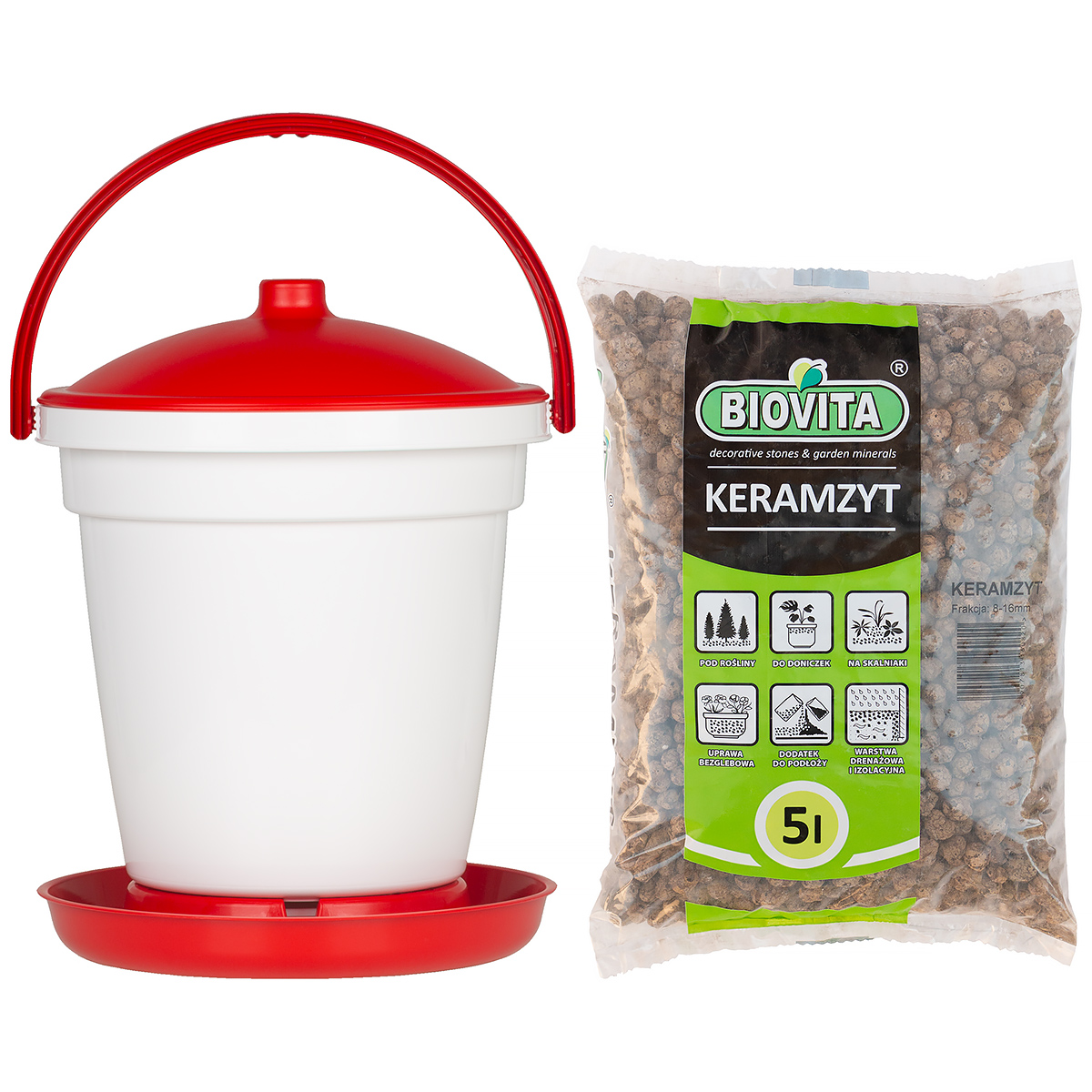 18 L Bee Waterer with Expanded Clay Pebbles | Automatic Apiary Watering Station