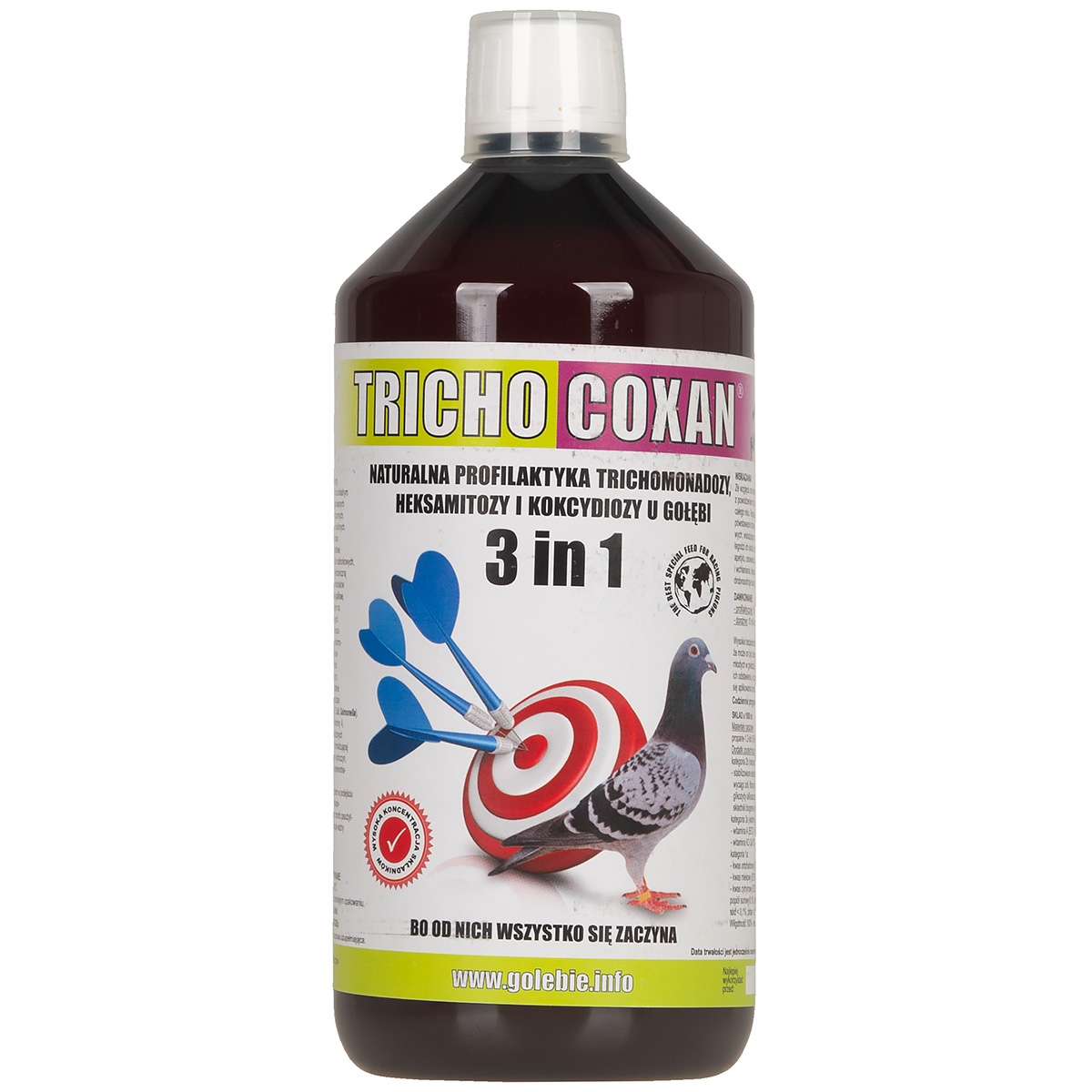 Natural Herbal Supplement for Pigeons &ndash; Patron Tricho-Coxan 1 L