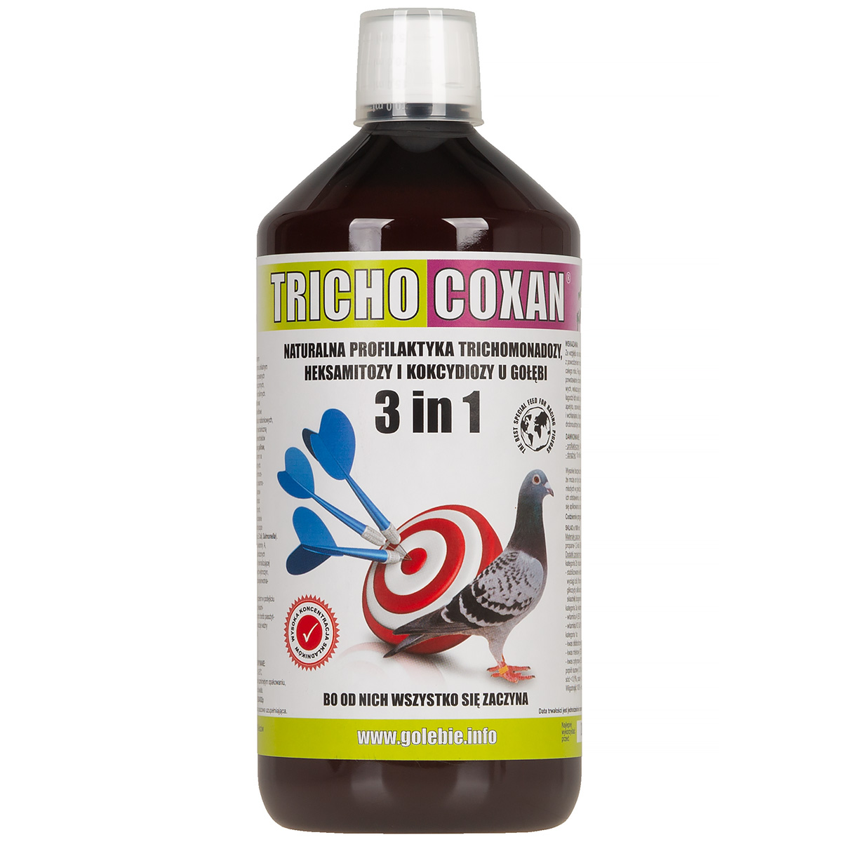 Natural Herbal Supplement for Pigeons &ndash; Patron Tricho-Coxan 1 L