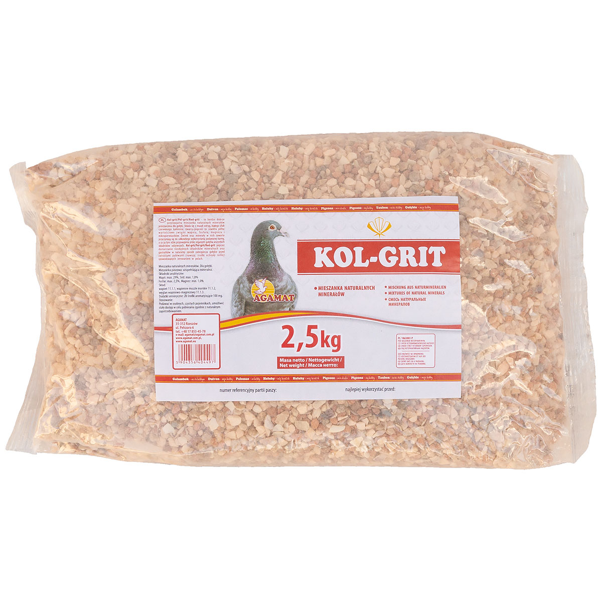 Pigeon Mineral Grit with Oyster Shells & Anise – AGAMAT Kol-Grit 2.5 kg