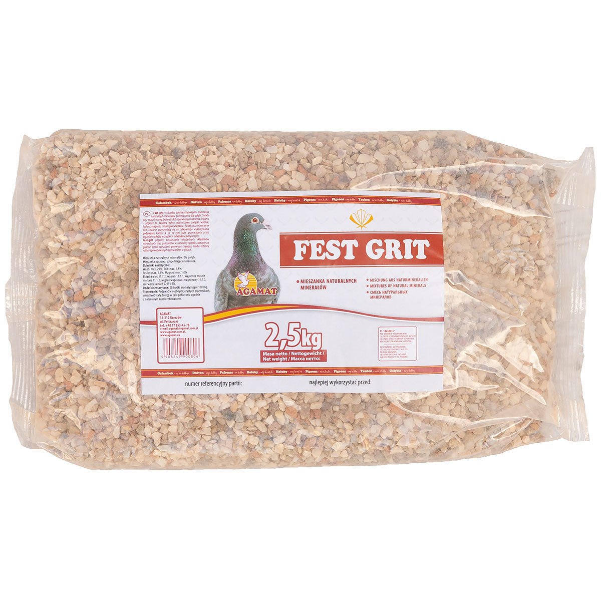 Pigeon Mineral Grit with Oyster Shells & Anise – AGAMAT Festgrit 2.5 kg