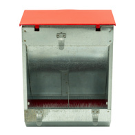 Rabbit feeder metal 19cm with lid