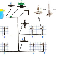 Connection connection connection from the hopper to the hose fi 4 mm output GZ 1/4 inch for watering systems