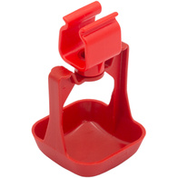 Two-arm eaves cup pressed under nipple drinkers