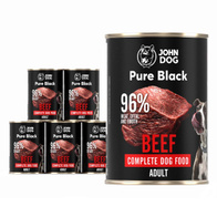 Wet dog food beef JOHN DOG PURE BLACK 6 x 800 g adult dogs
