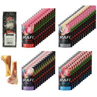 Wet dog food RAFI MIX flavors in sachets set 50 x 500 g