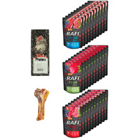 Wet dog food RAFI MIX flavors in sachets set 30 x 300 g