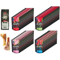 Wet dog food RAFI MIX flavors in sachets set 50 x 300 g