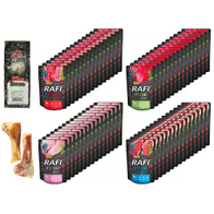 Wet dog food RAFI MIX flavors in sachets set 60 x 300 g