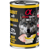 Wet dog food Alpha Spirit rabbit with banana 400 g