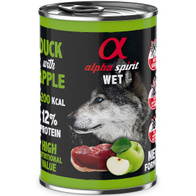 Alpha Spirit duck and apple wet dog food set 6 x 400 g