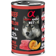 Alpha Spirit wet dog food beef with melon set 6 x 400 g