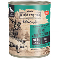 Wet dog food Wiejska Zagroda Leśne Smaki Deer with pork 800 g adult dogs