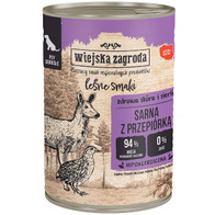 Wet dog food Wiejska Zagroda Leśne Smaki Roe deer with quail 400 g adult dogs