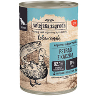 Wet dog food Wiejska Zagroda Leśne Smaki Trout with duck 400 g senior