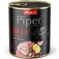 Piper wet dog food with beef liver and potatoes 800 g can of 1 pc