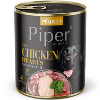 Piper wet dog food with chicken hearts and spinach 800 g can 1 pc