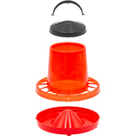 Poultry feeder compact, transparent, red 3 kg