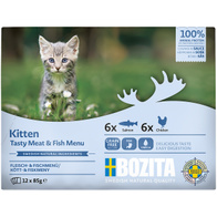 Bozita Multibox wet food for kittens, meat with fish in sauce, 12 x 85 g