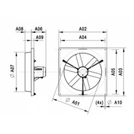 Wall fan MultiFan fi 63 cm without net V6E63AAM10100 - 230 V