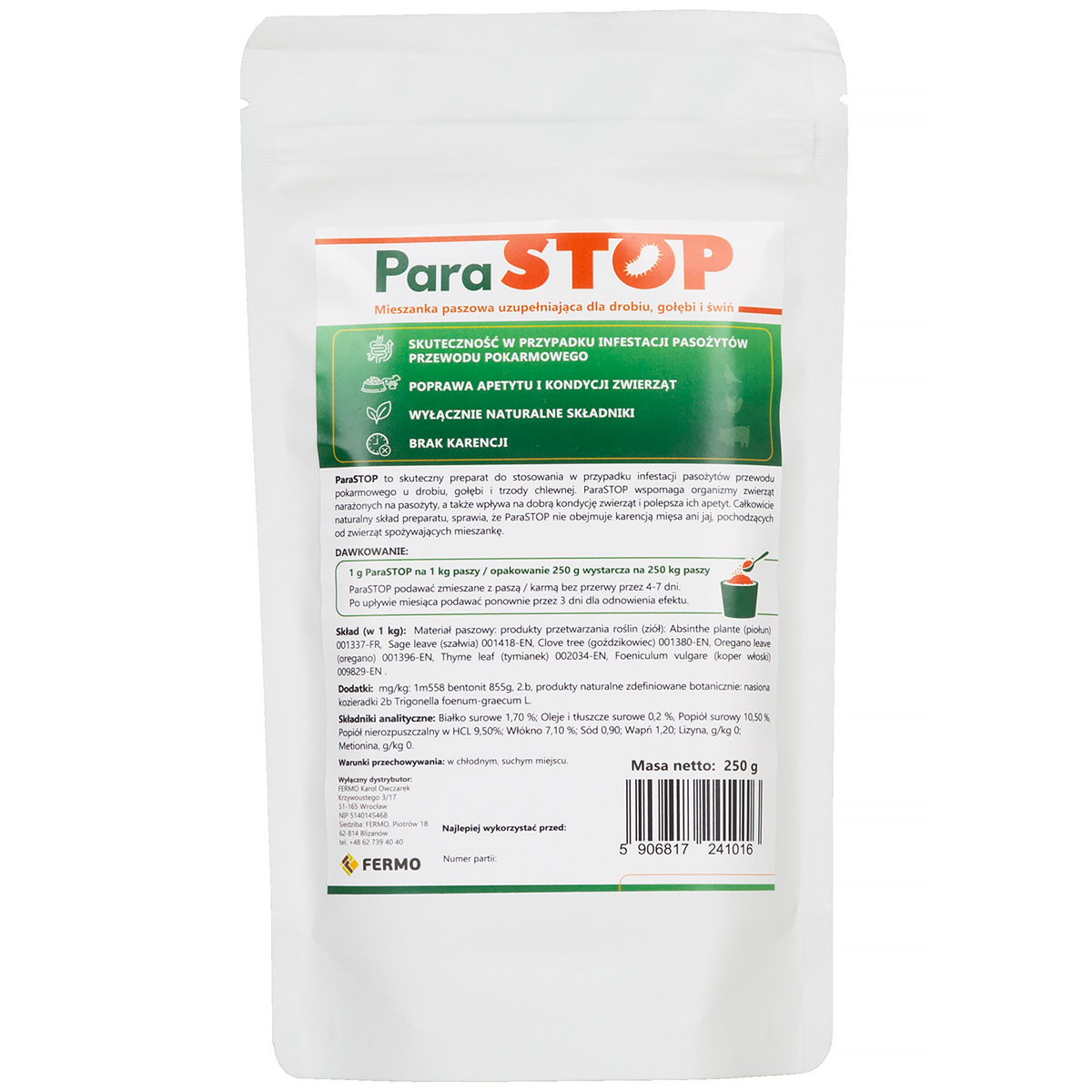 ParaSTOP preparation for deworming laying hens, poultry, pigeons and pigs 250g