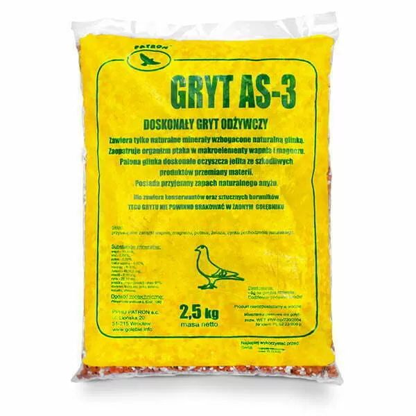 Patron AS-3 Mineral Grit for Pigeons with Calcium, Magnesium & Clay 2.5 kg