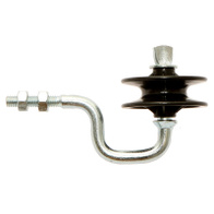 Corner insulator with rotary roller for metal posts M6