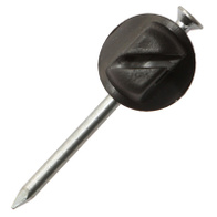 Insulator on a nail for wire and polywire