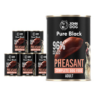 JOHN DOG PURE BLACK pheasant wet dog food 6 x 400 g