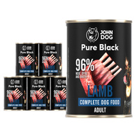 JOHN DOG PURE BLACK lamb wet dog food 6 x 400 g