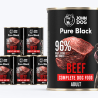 JOHN DOG PURE BLACK beef wet dog food 6 x 400 g