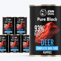 Wet dog food deer JOHN DOG PURE BLACK 6 x 400 g puppies