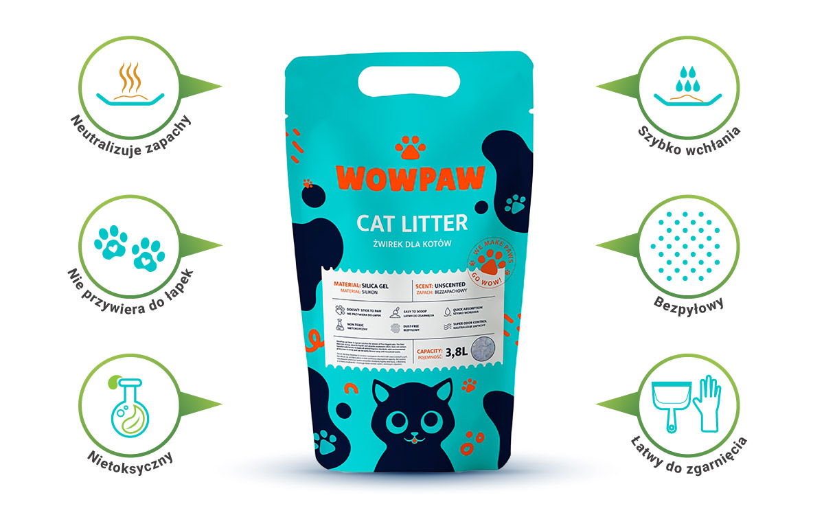 WOWPAW unscented silica gel cat litter benefits