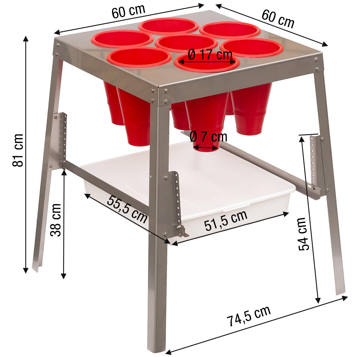 dimensions and construction of poultry killing cone workstation