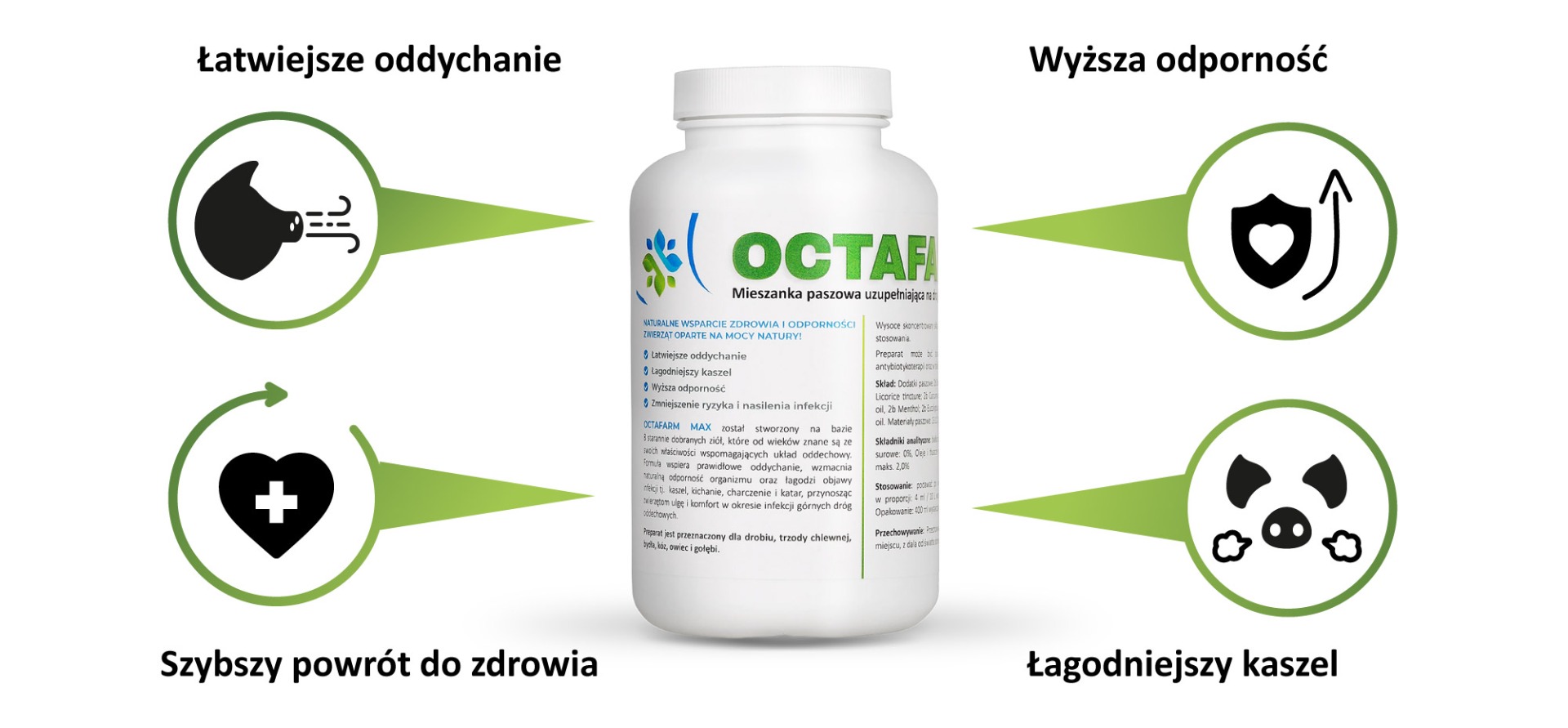 OctaFarm MAX respiratory support supplement for chickens 400 ml